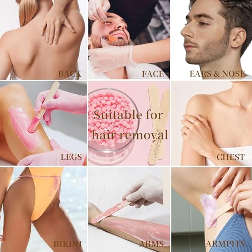 CHARMKEY Waxing Kit for Women with 200g Hard Wax Beads, 10 Applicator Sticks, Wax Warmer with 16.91oz Silicone Bowl, Wax Machine for hair removal at Home for Face, Full Body, Eyebrow, Bikini