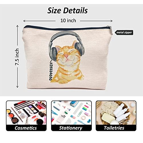 IWXYI Cat Lover Gifts,Cat Makeup Bag Zipper Pouch Travel Toiletry Gifts For Women Teenage Girls