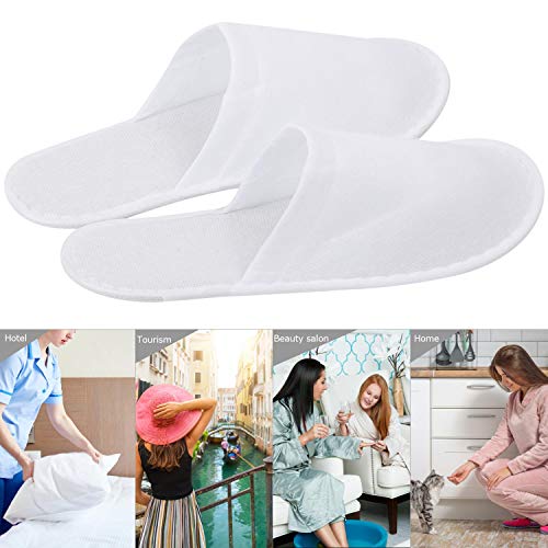 24 Pairs Spa Slippers Flip Flops Disposable Slippers for Hotel Guests Women Men Closed Toe Super Comfort White