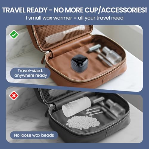 Nose Wax Kit Men, Nose and Ear Hair Wax Kit, Compatible with Waxing Sticks & Beads, USB Fast Heat, Smart Temp Control, Upgraded Size, Portable for Travel/Home, Device Only