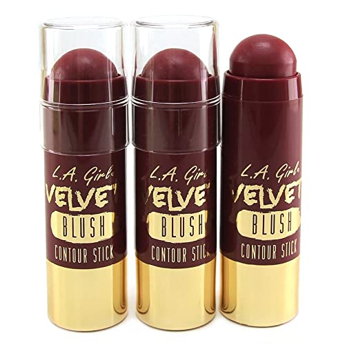 L.A. Girl Velvet Contour Sticks, Blush Crushed Berry (Pack of 2)