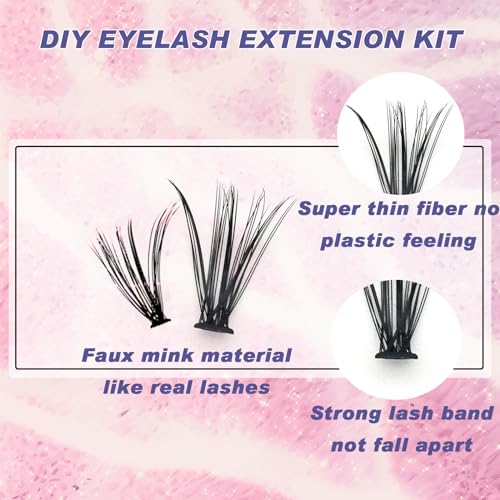 Lash Clusters 3D Multilayered DIY Cluster Eyelash Extensions 144pcs D Curl 12-18mm Mix Individual Lashes Cluster (D Natural 12-18mm-D)