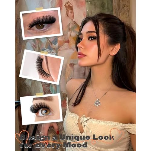 False Eyelashes Full Mink Lashes Long Eyelashes 200D Wispy Thick Russian Strip Lashes Cat Eye Volume Lash Strips D Curvature Dramatic 7 Pairs Fake Lash Extensions by Boahankuke