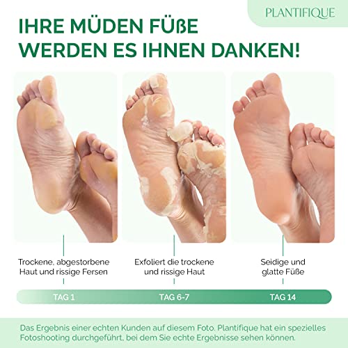 PLANTIFIQUE Hydrating Foot Mask for Dry & Cracked Feet - NOT Peeling - 4 Pack and Foot Peel Mask with Vitamins 2 Pack