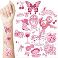 HOMEZZO Pink Pony Club Temporary Tattoos - Disco Cowgirls Girls Night Decorations for Bachelorette Birthday Party Favor Accessories