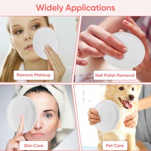 Large Oval Cotton Pads, 280 Count, 3-Layer Dual Textured Design, Lint-Free and Extra Soft, Ideal for Makeup Removal, Facial Cleansing, Toner Application, and Skincare for All Skin Types