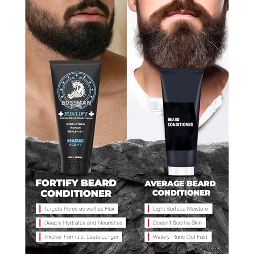 Bossman Fortify Intense Beard Conditioner for Men (Magic Scent) ? Moisturizes, Replenishes & Protects with Natural Ingredients ? Thicker Formula, Made in USA