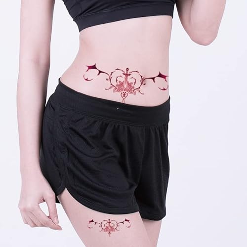 28 Sheet Sexy Temporary Tattoos for Abdomen Waist; Waterproof, Ideal for Bachelorette Parties. Temporary Fake Body Tattoos for Women and Girls