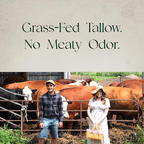 Beef Tallow for Skin - Tallow And Herbal Balm For Face - Gift Ready Box - Tallow Face Moisturizer - Tallow Balm - Grass Fed Tallow Face Cream Lotion (5.0 Oz, Herbal-Rose)