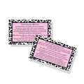 Lash Extension Aftercare Instructions Cards | Package of 50 | Leopard Print with Pink Inlay Design Double Sided Size 3.5 x 2" inches After Care (3-4 Week Fillers)