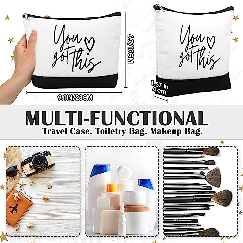 Sanwuta 30pcs International Women's Day Gifts for Women Inspirational Makeup Bags with Zipper Thank You Cosmetic Bags Gift for Coworkers Employee Volunteer (Classic)