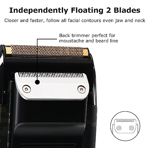 Kemei Foil Professional Electric Shaver for Men Razor with Bald Trimmer Cordless Shavers Rechargeble LED Display 2 in 1