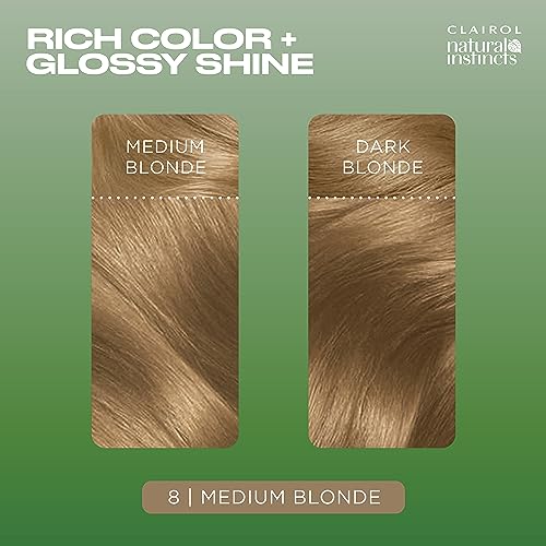 Clairol Natural Instincts Demi-Permanent Hair Dye | Medium Blonde | Shade 8 | Pack of 2