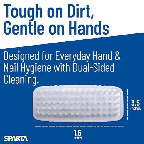 SPARTA 3623900 Plastic Hand Brush, Nail Brush With Polypropylene Bristles For Kitchens, Homes, Restaurants, 3.5 Inches, White, (Pack of 24)
