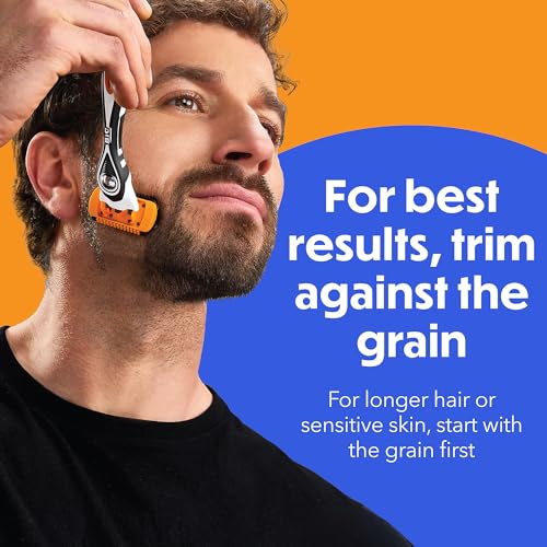BIC Flex 5 Trim and Shave Body and Beard Trimmer for Men, 8 Razor Refill