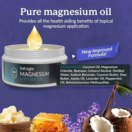 Magnesium Body Butter with Pure Magnesium Oil ? For Stiff Legs & Tight Muscles ? Rub for Leg Cramps, Muscle Soreness, Improved Sleep, & Foot Revitalization ? 4oz