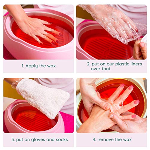 400 Counts Paraffin Wax Bags for Hands and Feet & Paraffin Wax Mitts, Segbeauty Plastic Paraffin Wax Liners, Heated Hand SPA Mittens for Women, thera-py Wax Refill Socks & Gloves Paraffin Bath Covers
