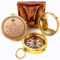 Makeup Compact Hand Mirror Gift for Mom, with Compass - Gifts for Mom from Daughter or Son ? Birthday, Mothers Day - Sentimental & Meaningful Gifts Ideas for Mama - Made of Premium Brass