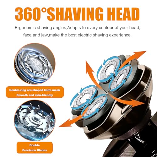 Replacement Blades Shaver PRO 4 Heads Compatible with Skull Head Shaver, Electric Shaver Replacement Blade for Pitbull, Butter flykiss pro & Palm for Bald Men (2 Pcs)