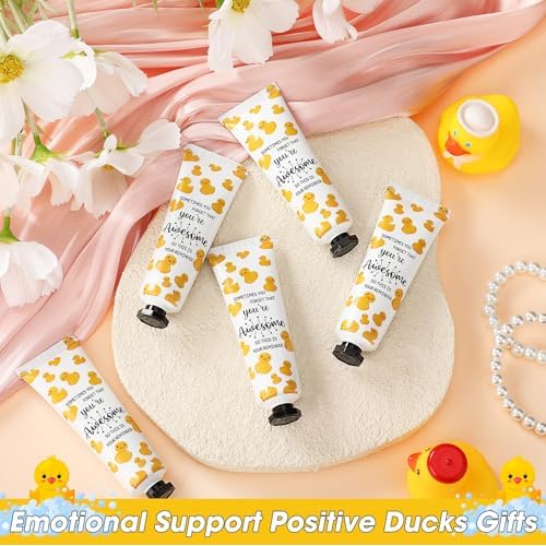 24 Pack Duck Gifts Positive Hand Cream Bulk for Coworker Team Employee Appreciation Women Party Favor Travel Size Mini Lotion Bulk Emotional Support Duck Goodie Bag Stuffer Gifts