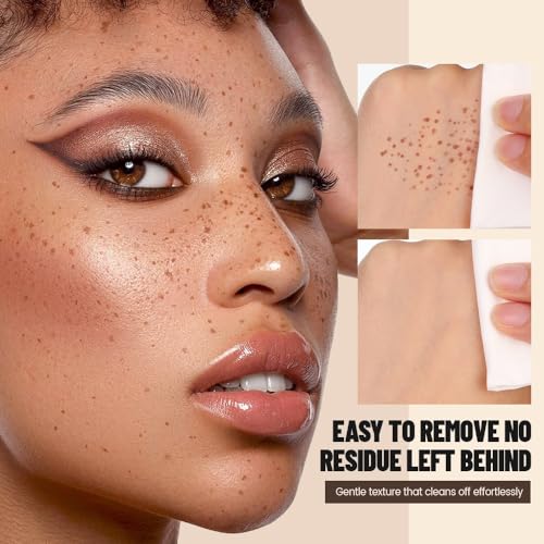 Upgrade Faux Freckle Stamp Pen - Waterproof & Natural-Looking Fake Freckles Makeup Tools with Multi-Prong Precision Head, Long-Lasting Sunkissed Look