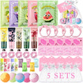 55Pcs Spa Party Supplies for Girls, Birthday Sleepover Party Favors Supplies for Women & Teens, Hand Cream, Lip Balm, Under Eye Patches, Lip Mask Skin Care Spa Kit, Foot Bath Bombs, Mothers Day Gifts