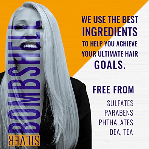 Global Keratin GK Hair Moisturizing Conditioner (10.1 fl.oz/300ml) -Silver Bombshell for Blonde and Gray Hair Removes Yellow Brassy Tones for Woman (280 ml/9.5 oz)