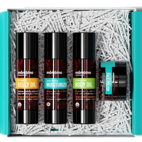 Mambino Organics Second Trimester Set ? Skincare Pregnancy Gift Box - Body Oil, Shea Butter, Maternity Essentials
