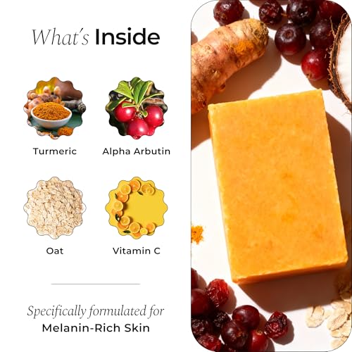 Glo Melanin Organic Turmeric Soap for Dark Spots, Soap for Face, All Natural Face Wash