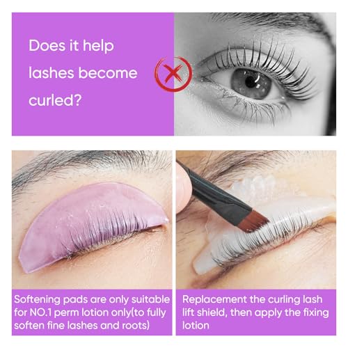 PERMANIA Lash Lift Pads Softening, 2Pcs Professional Korean Lash Lift Self Sticky & Ultra Thin for No.1 Perm Lotion (Purple)