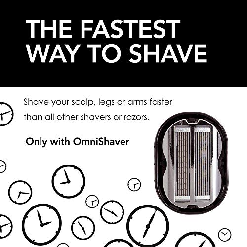 Premium Omnishaver Kit - Fastest Way to Shave Head, Legs, Arms, Body | An alternative to Disposable Shaving Razors Self Cleans & Strops During Use with Shave Butter & Replacement Cartridges - Black