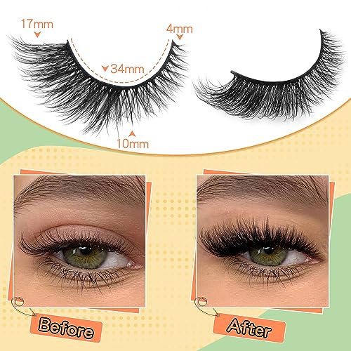 Natural Lashes Cat Eye False Eyelashes Wispy Mink Lashes that Look Like Extensions Fox Eye Lashes 9 Pairs by Zegaine