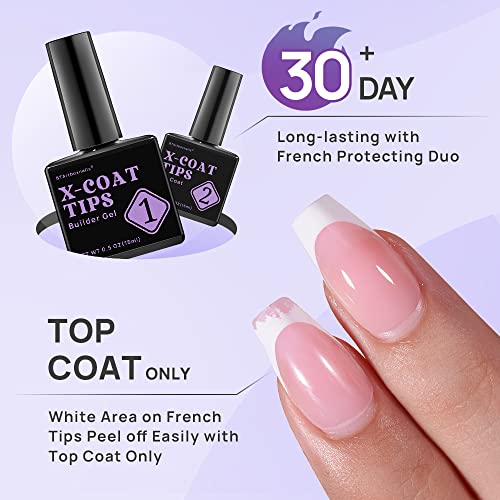 btartboxnails Nail Tips Builder Gel French Tip Press on Nails Almond