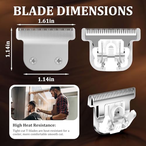 T-Blade Detachable Replacement Blades Compatible with Wahl Trimmers 9864/9864SS/9686/9818A/9854L/9876L/WSS3L/SS2L,High-Quality 440C Stainless Steel,0.5mm Precision Cut, Professional Grooming-1 Pack