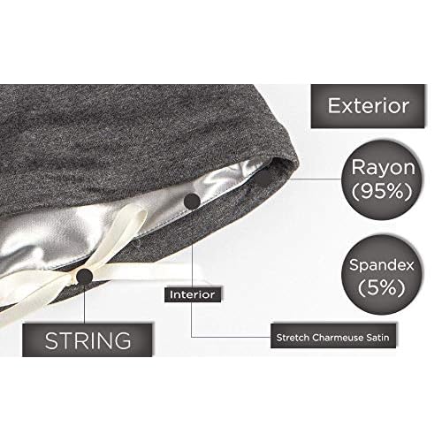 Grace Eleyae GE Women's Adjustable Satin Lined Sleep Cap Slap Hair Care Beanie Hat