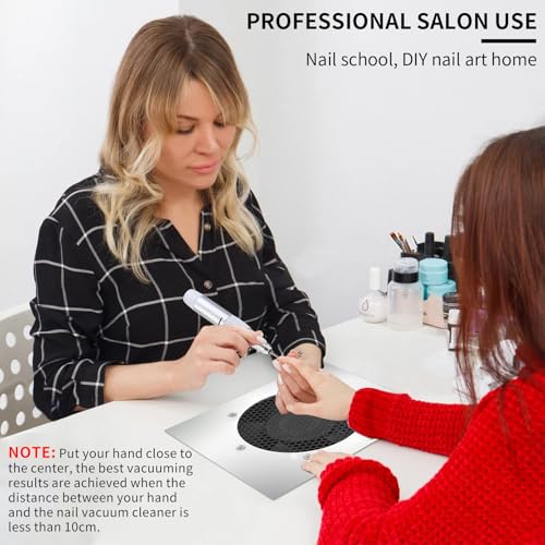 Powerful Nail Dust Collector Built in Table Desk Nail Vacuum Cleaner Professional Table Embedded Dust Extractor Vacuum Built in Desktop Nail Dust Collector Quiet Nail Fan Acrylic Nail Tools