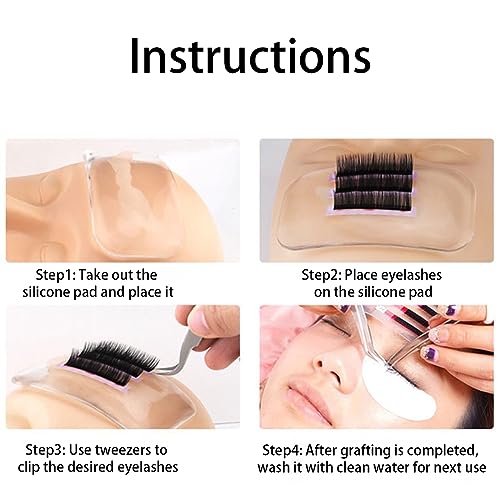 10 PCS Silicone Lash Pad Rectangle Eyelash Extension Pad for Eyelash Extensions Loose Lash Lash Grafting Gasket Pallet Reusable Silicone Pad Eyelash for Women and Lash Extension Supplies Tools