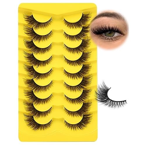 Natural Lashes Cat Eye False Eyelashes Wispy Mink Lashes that Look Like Extensions Fox Eye Lashes 9 Pairs by Zegaine