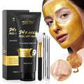 Blackhead Remover Mask, 24K Gold Peel Off Mask, Gold Facial Mask Anti-Aging, Deep Cleansing, Reduces Fine Lines£¦ Wrinkles Great for All Skin, With Blackhead Remover Extractor Tools Kit & Brush