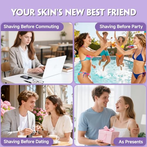 Bikini Trimmer for Women, Tiovara Painless Electric Razors Shaver IPX7 Waterproof Cordless Body Hair Trimmer Pubic Hair Removal with USB Charge Dock for Underarm Leg Arm Body Face Silk Skin (Lilac)