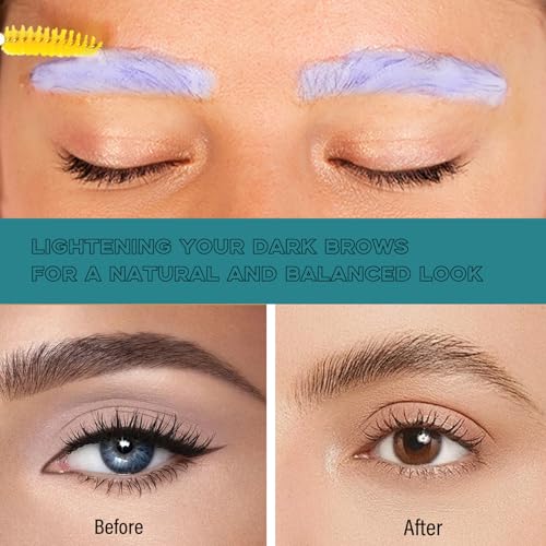Eyebrow Bleach, Eyebrow Bleaching Kit, Brow Bleach, Brow Lightening, Gentle & Effective Bleaching Result, Eyebrow Lightener, Creates You Softer & Natural Brow Color, 5 Applications