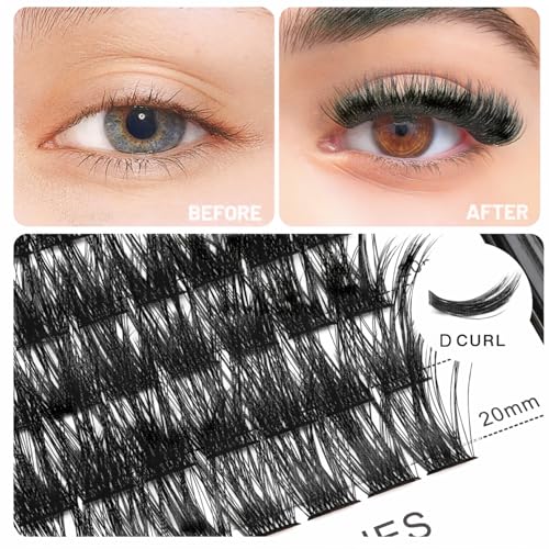 ¡æVAYATOR 120pcs Wide Cluster D Curl Professional Makeup Individual Cluster Eyelashes Grafting Fake False Eyelashes Eyelash Extension Individual Eyelash (WS-12mm)