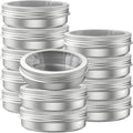75 Pcs Clear Window Aluminum Round Cans,Candle Containers with Screw Lid,2 Oz Metal Round Tins for Crafts,Cosmetic, DIY