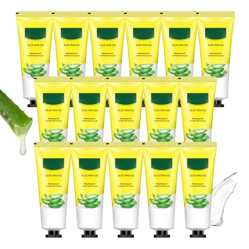 16PCS Aloe Vera Gel for Face,Made within 100% Organic Aloe Vera Gel,Natural Hydrating Pure Vera Moisturizer for Soothing Skincare,Moisturizing Aloe Lotion for Skin,Face,After Sun Care,16.93oz