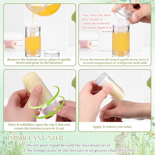 30 Pcs Empty Deodorant Containers Twist up Filling Stick Plastic Deodorant Container Refillable Bottles Bottomfill Round Lip Balm Tubes for Homemade DIY Lipstick Crayon(30 ml,Clear)