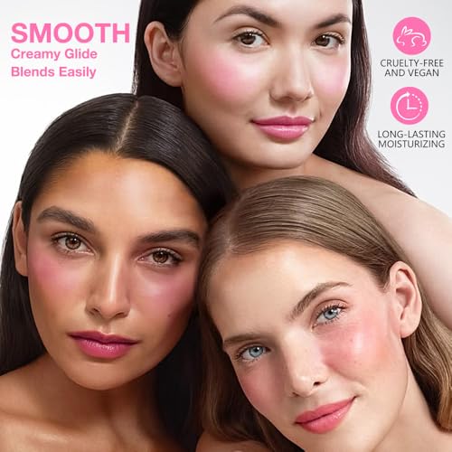 Kaely Contour Blush Multiuse Stick Makeup, Cream Bronzer Contouring Sticks Palette Face Make Up Set, Ultra-Creamy Radiant Finish Formula, Vegan & Cruelty-free, 3Pcs-01+02+03