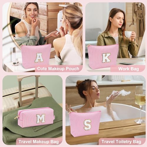 YOOLIFE Personalized Teen Girl Gifts Initial Cute Cosmetic Makeup Bag