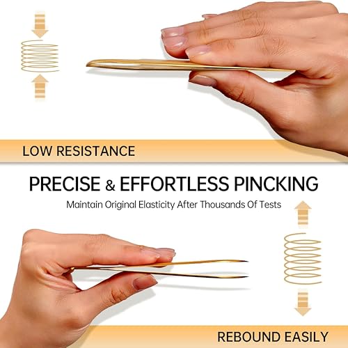 Isolation Tweezers for Eyelash Extensions for Volume, Isolation & Classic Lashes, Gold