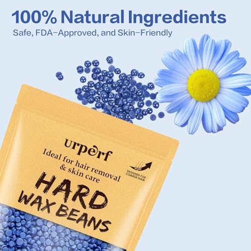 Hard Wax Beads, Coarse Hair Formula Wax Beans for Hair Removal Sensitive Skin, For Body, Facial, Brazilian Bikini, Legs at Home Wax Refill for Women Men,1.1 lb & 30g Care Cream & 12 Applicator Sticks