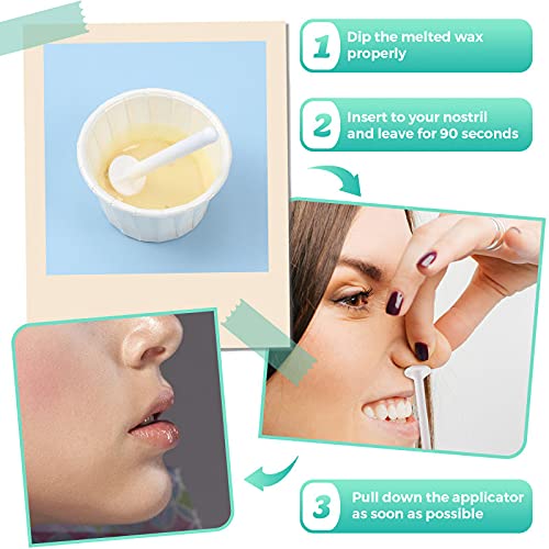 Plastic Wax Rod Wand and Nostril Waxing Strips for Nose Hair Removal (80)